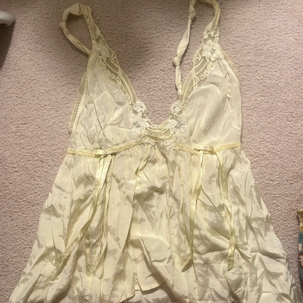 Free People Yellow Babydoll Top